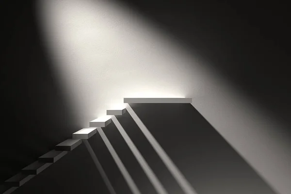 3D渲染插图 简单的楼梯和墙壁 — 图库照片