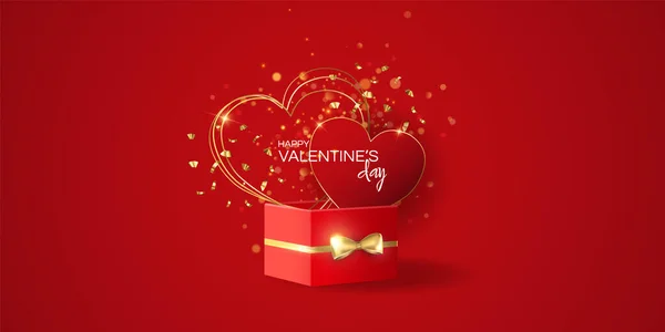Valentine Day Sale Vector Banner Pancarta San Valentín Con Corazón — Archivo Imágenes Vectoriales