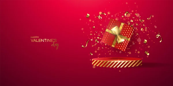 Valentine Day Sale Vector Banner Pancarta San Valentín Con Corazón — Archivo Imágenes Vectoriales