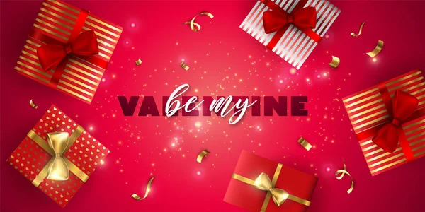 Bannière Vectorielle Vente Saint Valentin Soyez Bannière Saint Valentin Avec — Image vectorielle