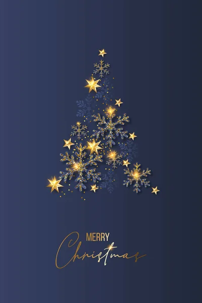 2022 Set Luxury Elegant Merry Christmas Happy New Year Poster — Vettoriale Stock
