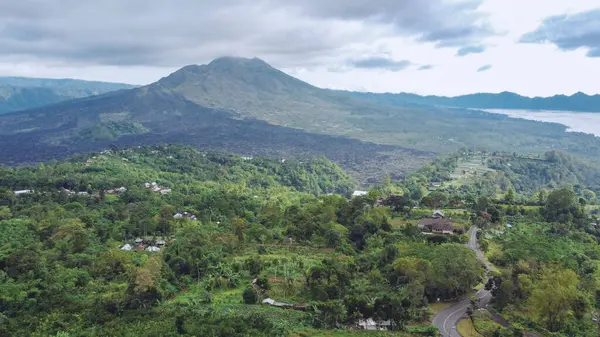 Batur Dağı 'nın sabahki hava manzarası, Bali Endonezya
