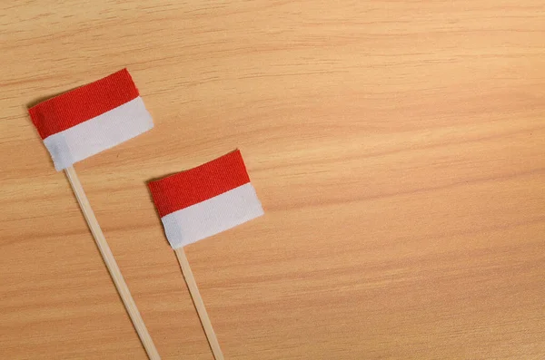 Red White Ribbon Blank Space Background Concept Celebrating Indonesian Independence - Stock-foto