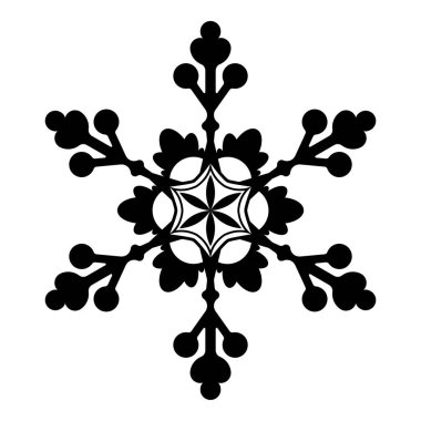Kar tanesi ikonu. Beyaz arka planda izole edilmiş. Vektör