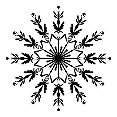 Kar tanesi ikonu. Beyaz arka planda izole edilmiş. Vektör