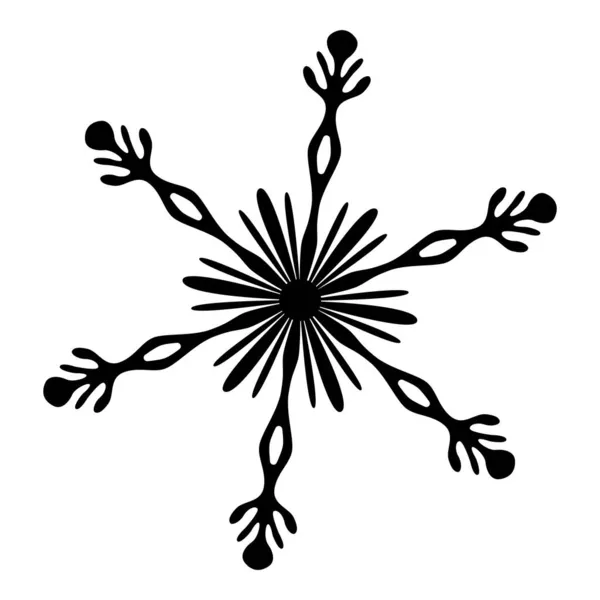 Icona del fiocco di neve. Isolato su sfondo bianco. Vettore — Vettoriale Stock