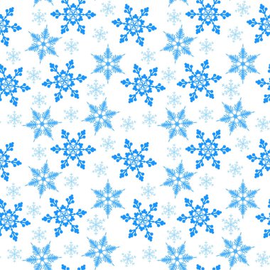 Beyaz bir zemin üzerinde kusursuz kar taneleri deseni