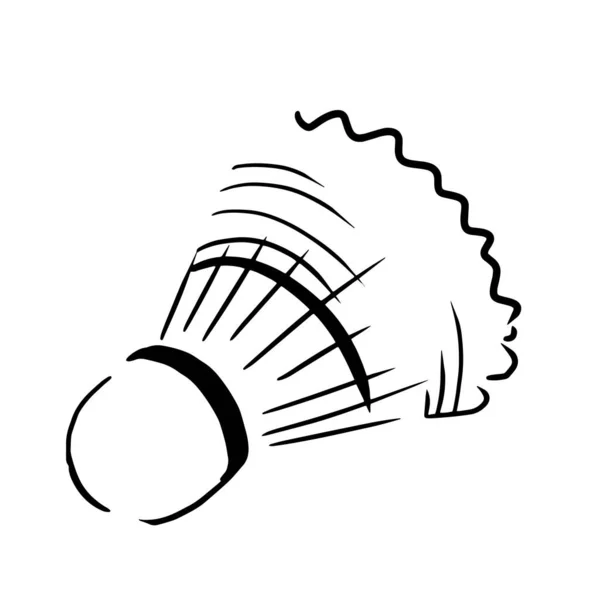 Badminton shuttlecock hand drawn outline icon. Sketch. — 图库矢量图片