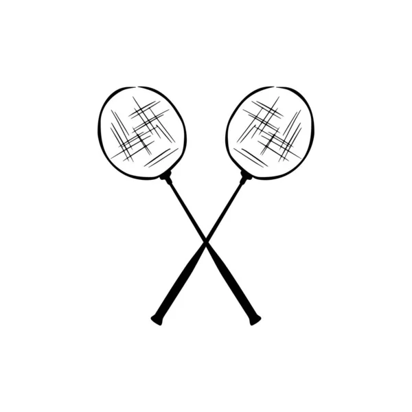 Racket sports icon vector symbol design. Hand drawn — 图库矢量图片