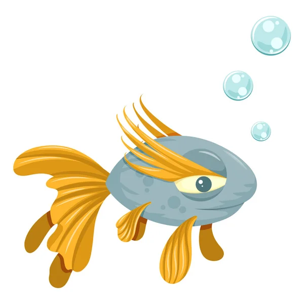 Cute Colorful Cartoon Fish Illustration Isolated White Background — Stock vektor