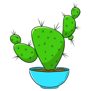 Colorful cactus flat icon. Isolated flat illustration on white background.