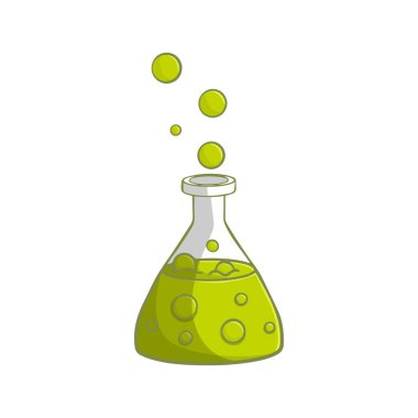 Sihirli iksir ikonu. Çizgi film. Beyaz arkaplanda izole.