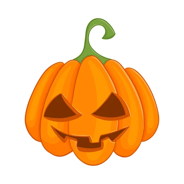 Desenhos Animados Halloween Abóbora Ilustração Isolado Sobre Fundo Branco — Vetor de Stock