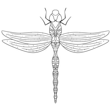 Yusufçuk ana hatları simgesi. Sade. Beyaz arkaplanda izole.