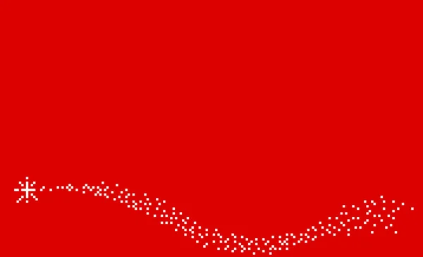 Κόκκινο χριστουγεννιάτικο πανό με νιφάδες χιονιού και ένα μέρος για κείμενο, σε pixel art style — Φωτογραφία Αρχείου