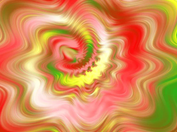 Κόκκινες και πράσινες θολές γραμμές σε σχήμα λουλουδιού. Fractal κάπνισμα.Αφηρημένη τέχνη. 3D απόδοση. — Φωτογραφία Αρχείου