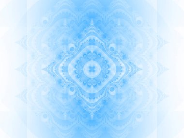 Bir kar tanesine benzeyen bir desen. Dekoratif elementlerin mavi kış deseni. Duvar kağıdı, çizimler, web sayfası dekorasyonu, yüzey dokuları için kullanılabilir..