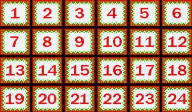 Noel Advent takviminin tasarımı, el örgüsü tarzında illüstrasyon. Kumaş ve kağıt üzerine baskı yapmak için kullanılır. Kızıl parlak kavramı.