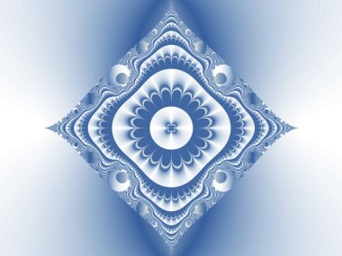 parlayan mavi fraktal eşkenar dörtgen, 3D görüntüleme