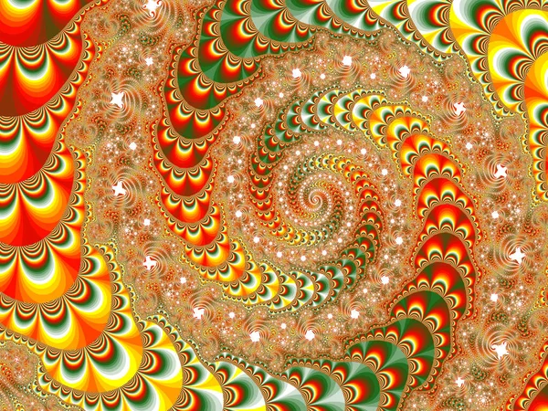 Cool Fractals περιστρεφόμενα σπιράλ, φωτεινά χρώματα των Χριστουγέννων, — Φωτογραφία Αρχείου