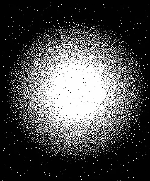 Pixel art，球形黑白渐变 图库照片