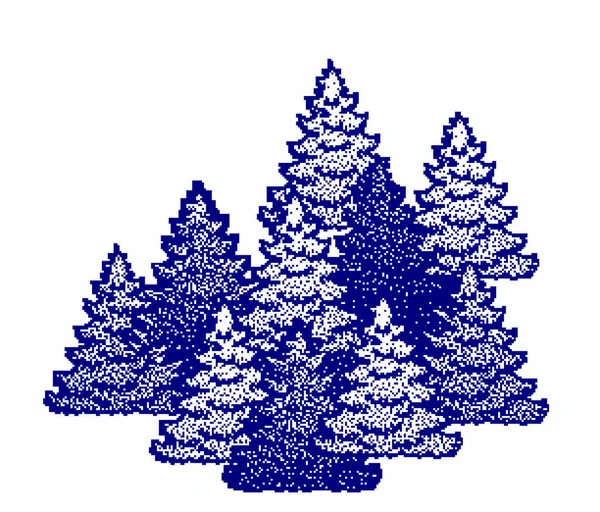 Árvores de Natal de inverno, esquema de tricô de máquina, pixel art, Designa Knit — Fotografia de Stock