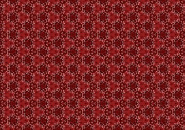 Kırmızı kaleydoskop, tekrarlayan desen, tasarım Sevgililer Günü için kumaş ya da ambalaj kağıdı üzerine basmak için mükemmeldir.