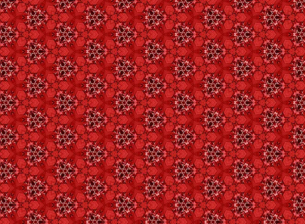 Rotes Kaleidoskop, sich wiederholendes Muster, Design ist perfekt für den Druck auf Stoff oder Geschenkpapier zum Valentinstag — Stockfoto