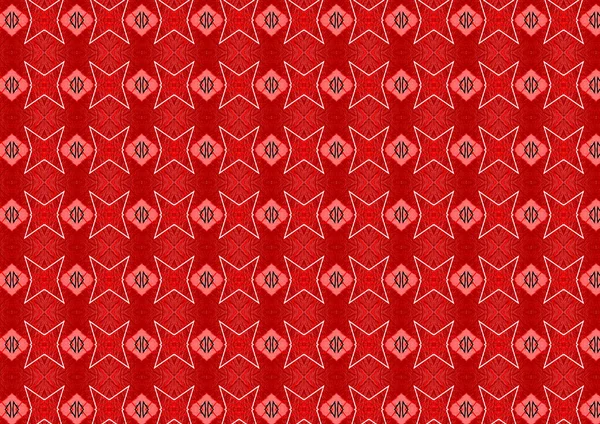 Piros kaleidoszkóp, ismétlődő minta, design tökéletes nyomtatás szövet vagy csomagolópapír Valentin-napra — Stock Fotó