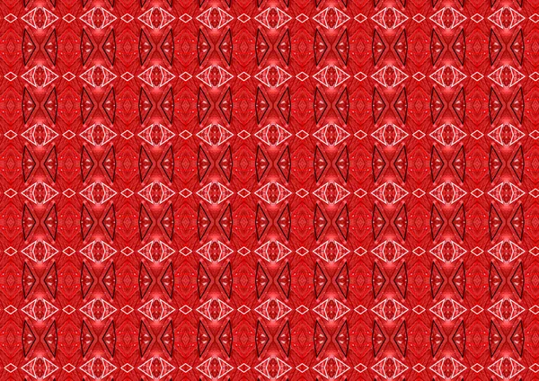 Red kaleidoscope, repeating pattern, design is perfect for printing on fabric or wrapping paper for Valentines Day — Stock Photo, Image