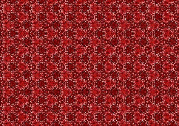 Czerwony kalejdoskop, powtarzający się wzór, wzór jest idealny do drukowania na tkaninie lub papierze do pakowania na Walentynki — Zdjęcie stockowe