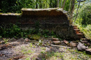 Newburn UK: 24 Mayıs 2021: Kuzey İngiltere 'de Throckley Isabella Colliery Coke Ovens kalıntıları