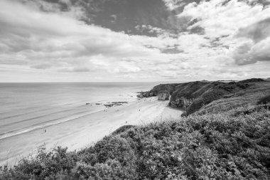 Durham Birleşik Devletleri: 26 Temmuz 2020: Durham Heritage Coast in black and white