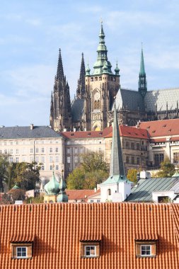 Prag eski şehir panoramik manzaralı
