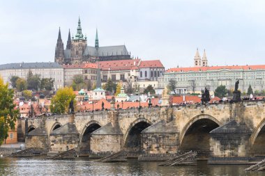 Prag eski şehir panoramik manzaralı