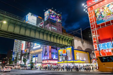 Tokyo, Japonya 'ya. 13 Ağustos 2018 Tokyo, Japonya 'nın inanılmaz caddeleri.