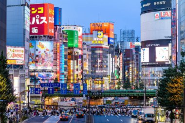 Tokyo, Japonya 'ya. 13 Ağustos 2018 Tokyo, Japonya 'nın inanılmaz caddeleri.