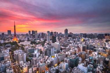 Tokyo, Japonya 'ya. 13 Ağustos 2018 Tokyo, Japonya 'nın inanılmaz caddeleri.