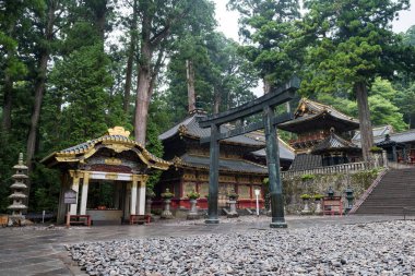 Nikko, Japonya. 13 Ağustos, 2018: Nikko, Japonya 'nın güzel toshogu tapınağı