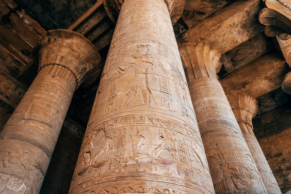 Edfu Egypt 2021 의벽들 푸시에 문자들로 — 스톡 사진