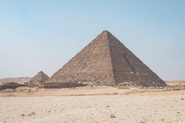 Kahire, Mısır 'daki giza piramitlerinin inanılmaz manzarası