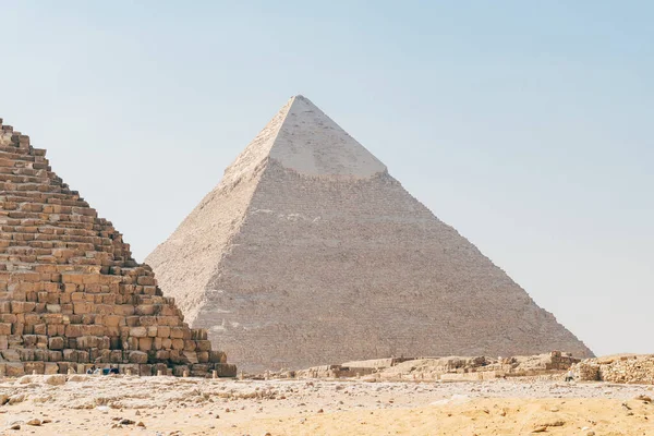 Καταπληκτικό Τοπίο Των Πυραμίδων Giza Στο Κάιρο Αίγυπτος — Φωτογραφία Αρχείου