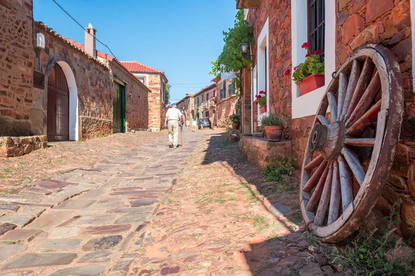 Castrillo de los polvazares maragato kasabasının sokak manzarası, İspanya