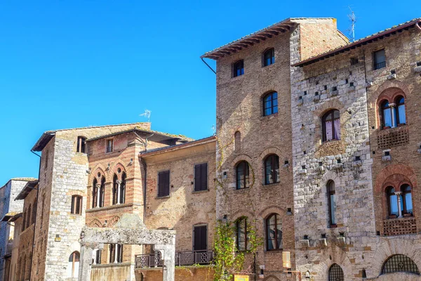 Calle Vista San Gimignano Ciudad Medieval Italia —  Fotos de Stock