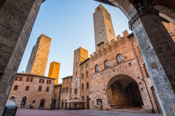 Calle Vista San Gimignano Ciudad Medieval Italia — Foto de Stock