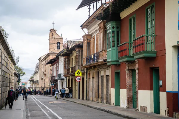 Bogota Colombia 5Th August 2022 Colorful Street Candelaria District — Fotografia de Stock