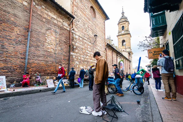 Bogota Colombia 5Th August 2022 Colorful Street Candelaria District — Stockfoto