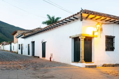 street view of villa de leyva town, colombia