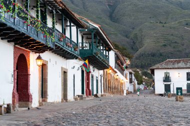 street view of villa de leyva town, colombia
