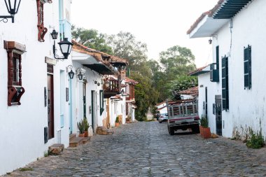 street view of villa de leyva town, colombia